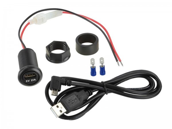 Spannungswandler 12V > 5V inkl. USB-Kabel (240000-01-02-1)